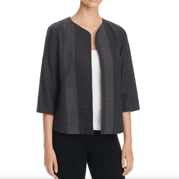 Eileen Fisher Dot Knit Open Front Kurume Jacket - Picture 1 of 5